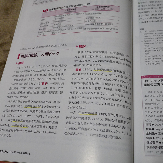 教えて！ 健診／検診 “ホントのところ” medicina 2020年 05月号 エンタメ/ホビーの雑誌(専門誌)の商品写真