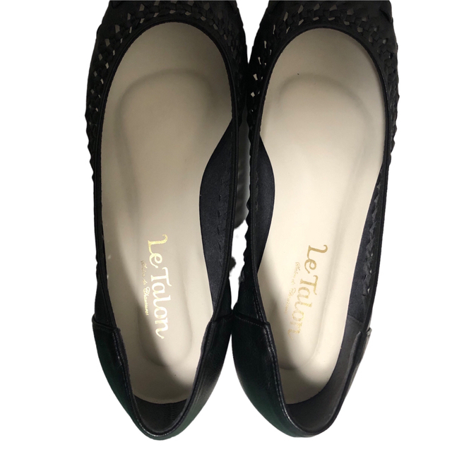 Le Talon(ルタロン)のルタロン　ポインテッドサシメッシュフラットシューズ　ブラック　サイズ24.5cm レディースの靴/シューズ(ハイヒール/パンプス)の商品写真