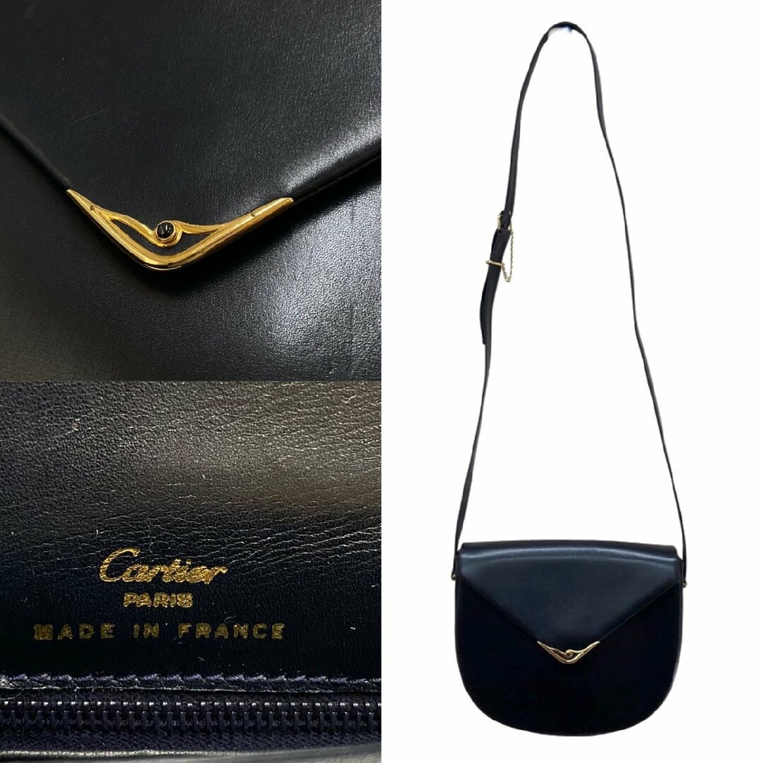 極 美品 Cartier カルティエ ヴィンテージ サファイアライン カーフ