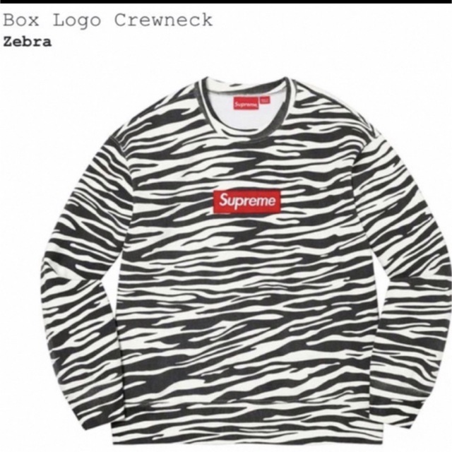 トップスSupreme Box Logo Crewneck Zebra L