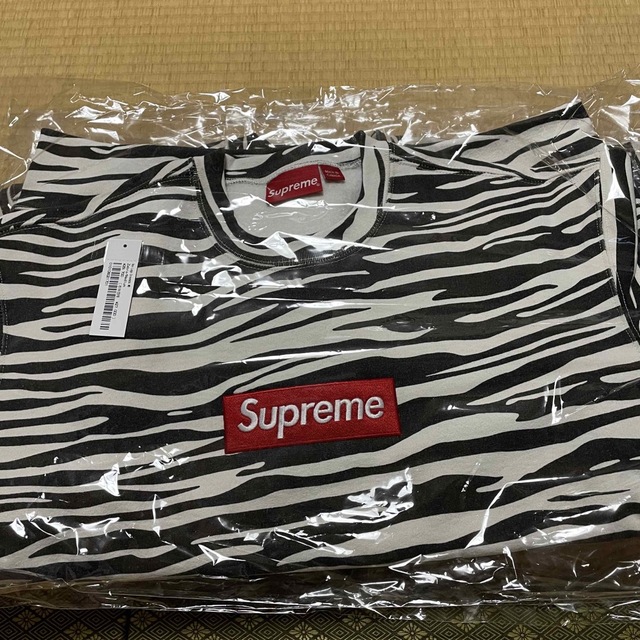 Supreme Box Logo Crewneck Zebra L