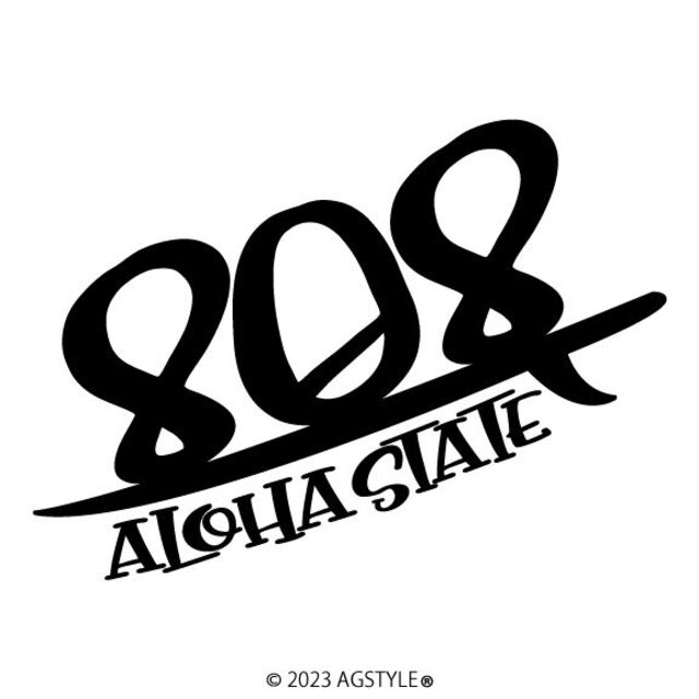 808 Surf ALOHA STATE ステッカー hawaii ハワイ 自動車/バイクの自動車(車外アクセサリ)の商品写真