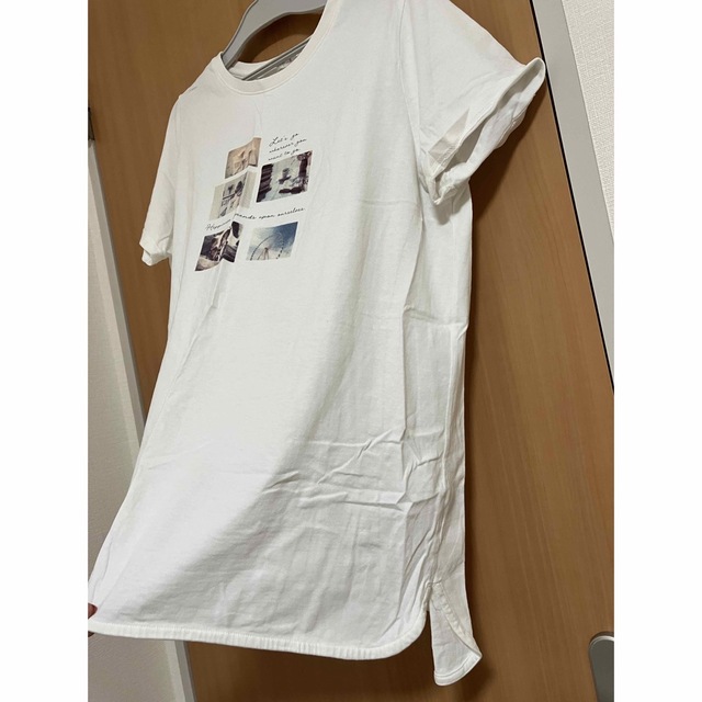 HONEYS(ハニーズ)のHoneys  チュニック　ホワイト　Tシャツ レディースのトップス(Tシャツ(半袖/袖なし))の商品写真
