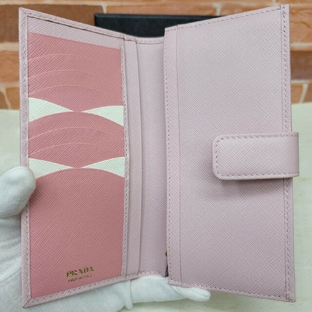 新品未使用 新作PRADA☆鑑定済☆サフィアーノ1MV025ピンク プラダ財布