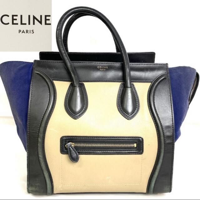 CELINE/セリーヌ ラゲージ ハンドバッグ/トートバック ベージュ＆ブラック