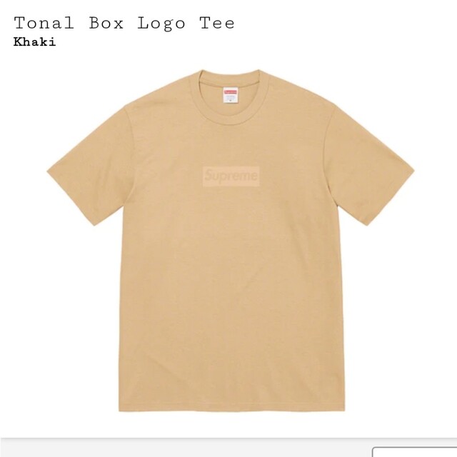 トップスsupreme tonal box logo tee khaki M