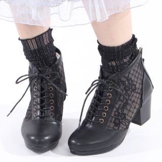 アクシーズファム(axes femme)のaxes femme チュールレースアップブーツ(ブーツ)