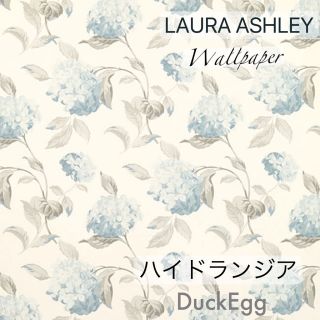 ローラアシュレイ(LAURA ASHLEY)のローラアシュレイ UK製壁紙　ハイドランジアダックエッグ　新品1本から(ロールスクリーン)