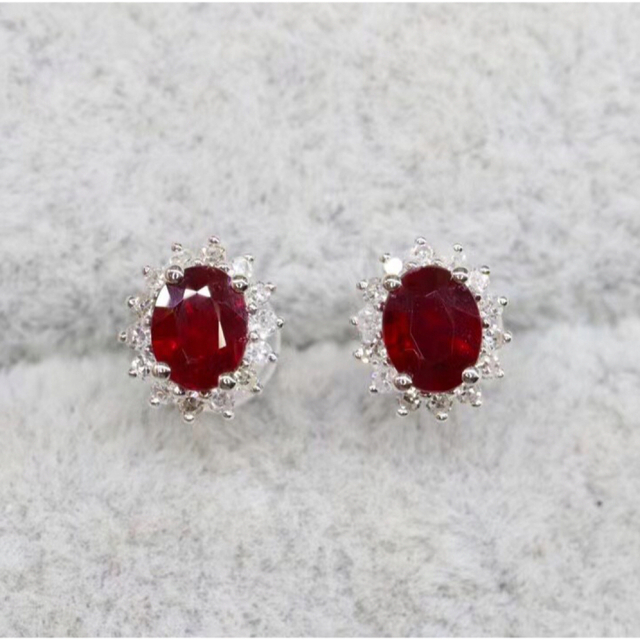 天然 ルビー ダイヤ ピアス0.75ct k18 f3 買い保障できる www
