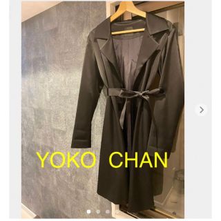 ライトブラウン/ブラック ヨーコチャン YOKO CHAN ラッフル コート