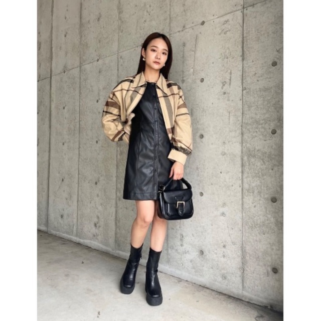 moussy - 完全完売品ラスト1点!moussy F/LEATHER MINI ドレスの通販 moussy - 完全完売品ラスト1点!moussy F/LEATHER MINI ドレスの通販