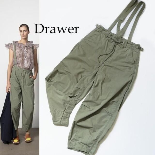 幅広type ドゥロワー drawer カーゴパンツ カーキ 34 - カジュアルパンツ
