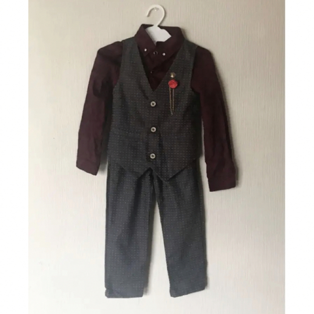 男の子♡110♡オシャレスーツ フォーマル 美品☆ キッズ/ベビー/マタニティのキッズ服男の子用(90cm~)(ドレス/フォーマル)の商品写真