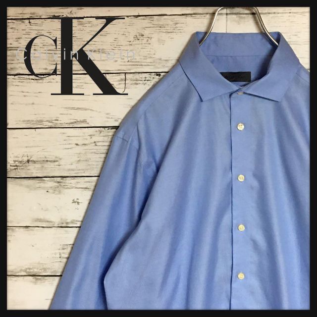 Calvin Klein(カルバンクライン)の【光沢のあるサックスブルー】カルバンクライン☆長袖ドレスシャツ　L E29 メンズのトップス(シャツ)の商品写真