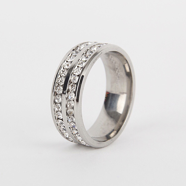 10号~31号サイズ充実!輝くスワロ2連巻きサージカルテンレス製リング指輪 メンズのアクセサリー(リング(指輪))の商品写真