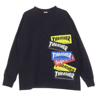 シュプリーム(Supreme)のSupreme シュプリーム Ｔシャツ 21AW THRASHER Multi Logo L/S Tee スラッシャー マルチロゴ 長袖 Tシャツ ブラック系 L【中古】(シャツ)