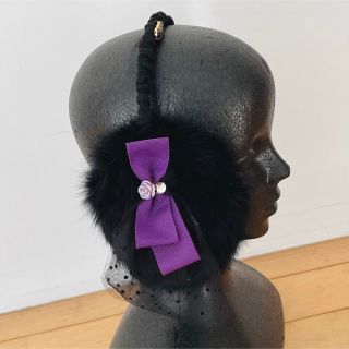 ANNA SUI アナスイ イヤーマフ ブラック リボン ラビットファー