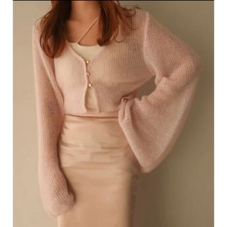 mideal fluffy sheer cardigan × cami set(カーディガン)