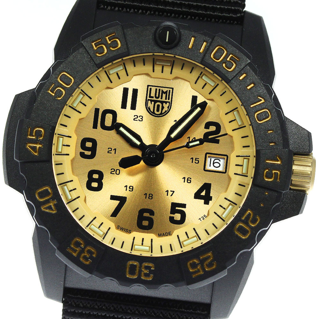 ☆極美品 ★箱・保付【LUMINOX】ルミノックス NAVY SEAL 3500 SERIES ゴールドリミテッドエディション 3505.GP.SET クォーツ メンズ_739043【ev20】