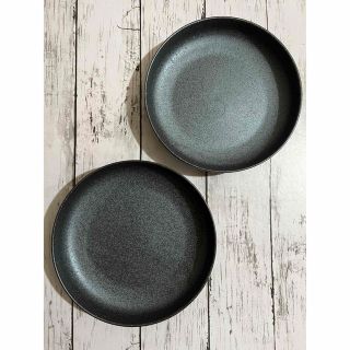 黒銀パスタ皿2枚セット 和食器 美濃焼 オシャレ カフェ風 陶磁器(食器)