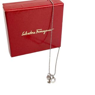 サルヴァトーレフェラガモ(Salvatore Ferragamo)の[USED/中古]Salvatore Ferragamo サルヴァトーレフェラガモ ネックレス・チョーカー ネックレス ガンチーニ×ハートキーモチーフ ラインストーン シルバー シルバー シルバー 中古 tdc-000909-4e(ネックレス)