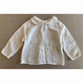 ザラキッズ(ZARA KIDS)のZara Mini  丸襟ドットブラウス(シャツ/カットソー)