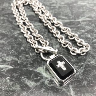 ジャスティンデイビス(Justin Davis)のONYX SQUARE STONE NECKLACE snj115(ネックレス)