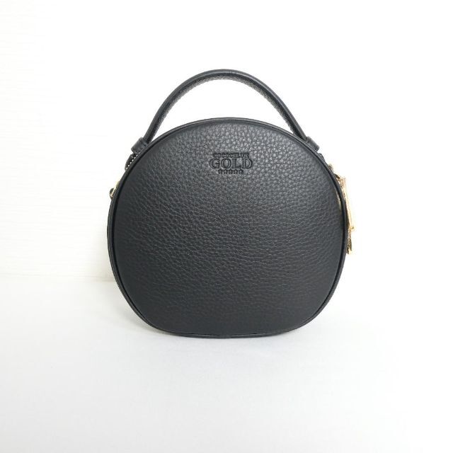 未使用 COCOCELUX GOLD レザー ラウンド 2WAYショルダーバッグ-