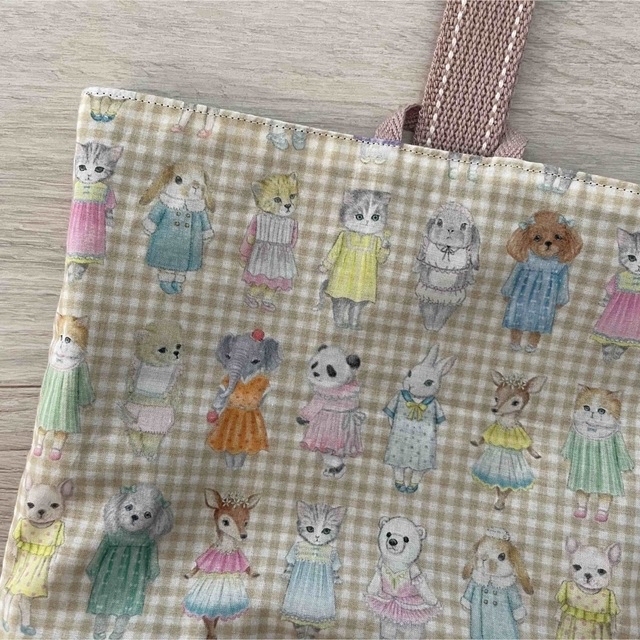 franche lippee(フランシュリッペ)のヌビキルト　ユキエモン　handmade レッスンバッグ　上靴入れ ハンドメイドのキッズ/ベビー(バッグ/レッスンバッグ)の商品写真