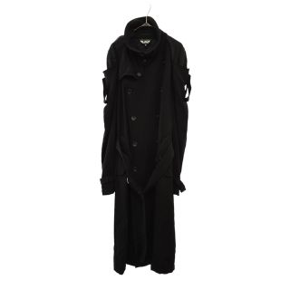 ブラックコムデギャルソン(BLACK COMME des GARCONS)のBLACK COMME des GARCONS ブラックコムデギャルソン 22AW UNISEX COAT 1J-C004 ショルダーパッチワークデザイン トレンチコート ロングコート ブラック(トレンチコート)