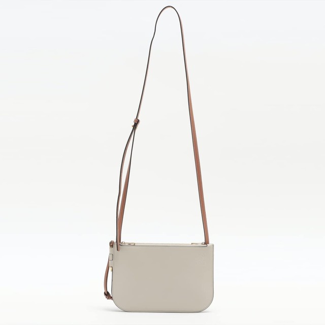 LOEWE - ロエベ ゲートダブルジップ レザー  ホワイト レディース ショルダーバッ