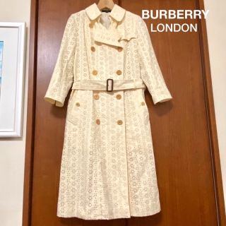 バーバリー(BURBERRY)の美品✨バーバリーロンドン　カットワークレース　スプリング　トレンチコート(トレンチコート)