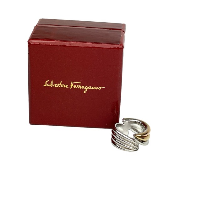 Salvatore Ferragamo(サルヴァトーレフェラガモ)の[USED/中古]Salvatore Ferragamo サルヴァトーレフェラガモ リング・指輪 リング フェザーリング コンビ #56 925 ＃箱 シルバーゴールドコンビ ゴールド シルバー 中古 tdc-000953-4e レディースのアクセサリー(リング(指輪))の商品写真