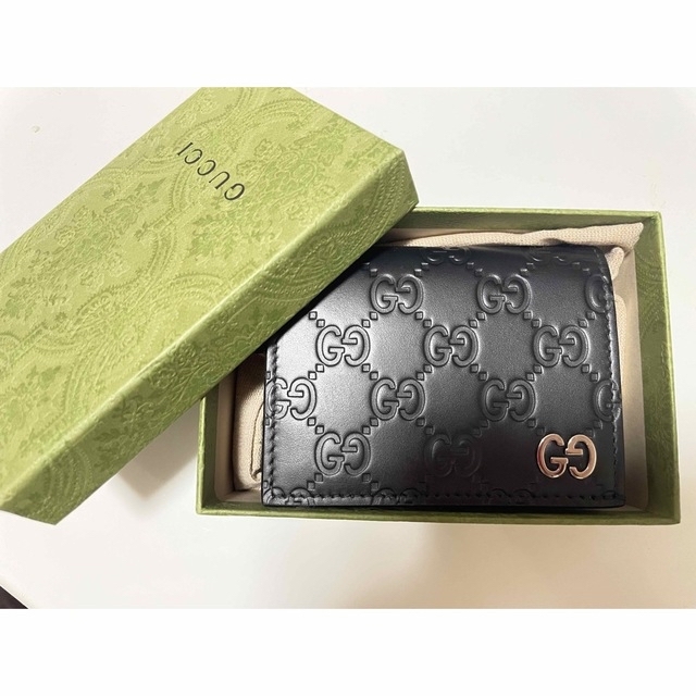 超美品 GUCCI グッチ 折りたたみ財布 二つ折り ブラック 美品 50.0%OFF