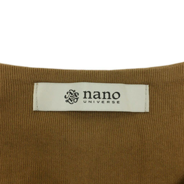 nano・universe(ナノユニバース)のナノユニバース ワンピース Iライン ロング 無地 長袖 36 茶 ブラウン レディースのワンピース(ロングワンピース/マキシワンピース)の商品写真