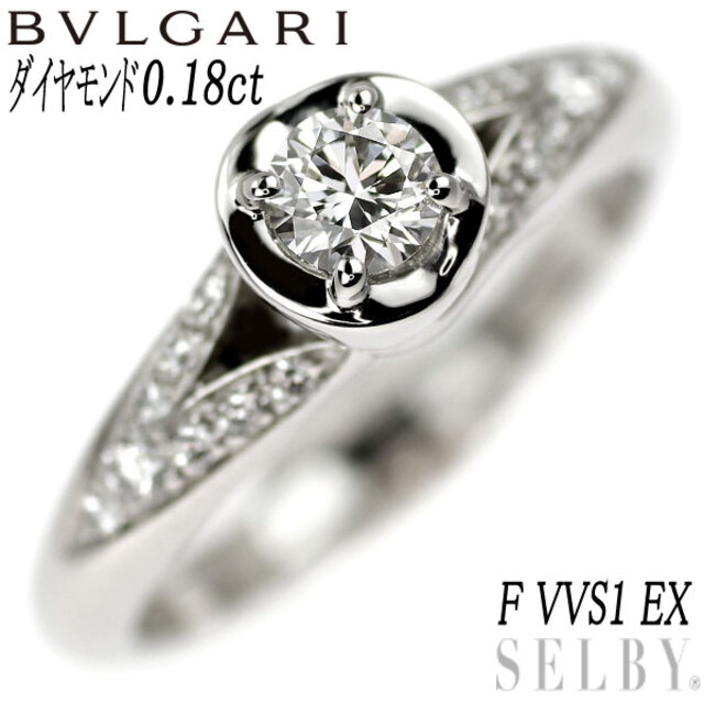 国内外の人気! BVLGARI - ブルガリ Pt950 ダイヤモンド リング 0.18ct