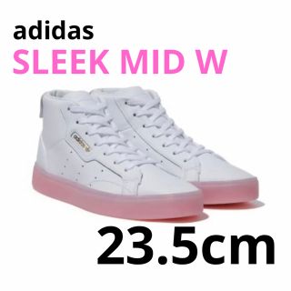 アディダス(adidas)のアディダス　ADIDAS SLEEK MID W 厚底 ピンクソール白スニーカー(スニーカー)