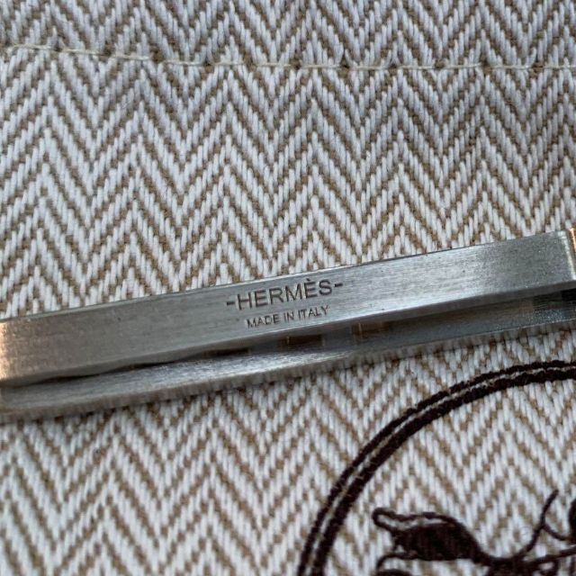 ☆超美品☆HERMES リヴァプール タイピン タイバー シルバーxブラック