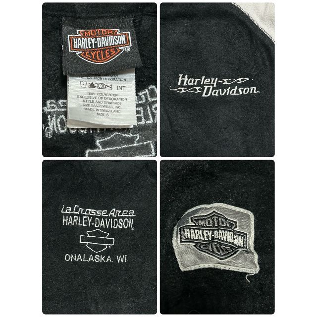 Harley Davidson(ハーレーダビッドソン)のハーレーダビッドソン 希少 フリースプルオーバー 刺繍 ブラック レディースS レディースのトップス(その他)の商品写真