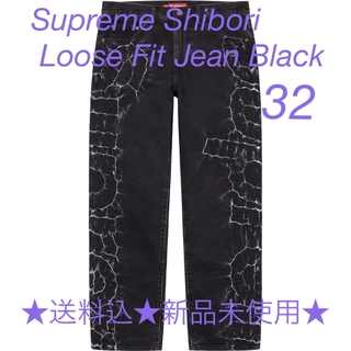 シュプリーム(Supreme)のSupreme Shibori Loose Fit Jean Black 32(デニム/ジーンズ)