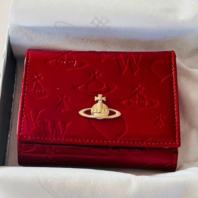 Vivienne Westwood - 【Vivienne】未使用 エナメル レッド 三つ折財布