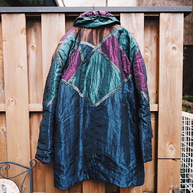 Grimoire(グリモワール)の90's Vintage Patchwork nylon midi coat レディースのジャケット/アウター(ナイロンジャケット)の商品写真