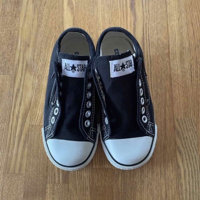 CONVERSE(コンバース)の美品☆converse☆キャンバススニーカー　ブラック/18cm キッズ/ベビー/マタニティのキッズ靴/シューズ(15cm~)(スニーカー)の商品写真