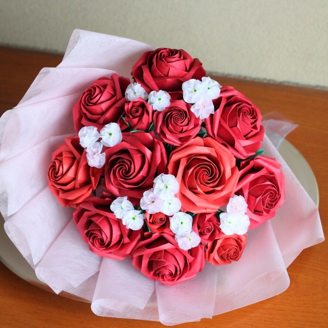 キャプテン ウルトラ様】折り紙 バラ 薔薇 花束 ブーケ ペーパー