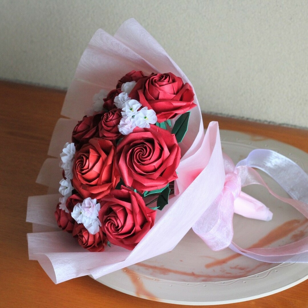 キャプテン ウルトラ様】折り紙 バラ 薔薇 花束 ブーケ ペーパー