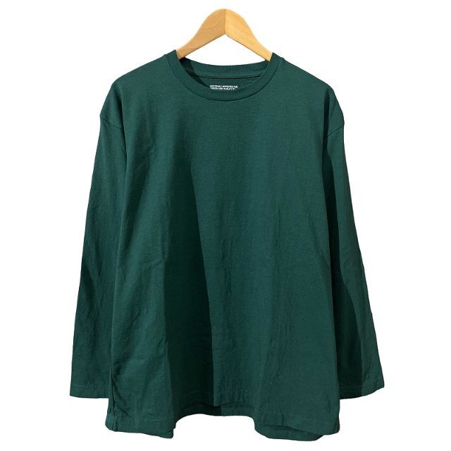 Sandinista(サンディニスタ)の美品 サンディニスタ イージーフィット ヘリンボーン ライン Tシャツ 緑 S メンズのトップス(Tシャツ/カットソー(七分/長袖))の商品写真