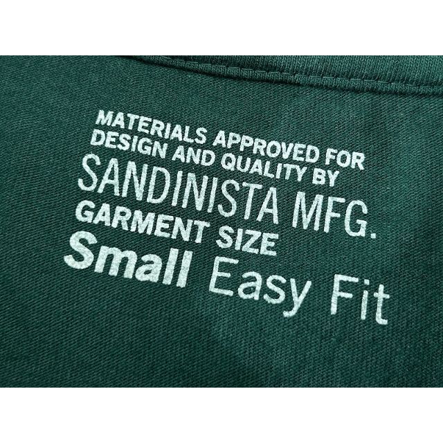 Sandinista(サンディニスタ)の美品 サンディニスタ イージーフィット ヘリンボーン ライン Tシャツ 緑 S メンズのトップス(Tシャツ/カットソー(七分/長袖))の商品写真