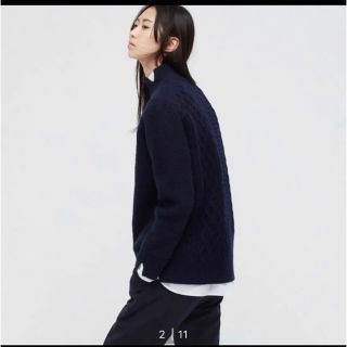 ユニクロ(UNIQLO)のジルサンダー　プレミアムラムケーブルハイネックセーター(ニット/セーター)