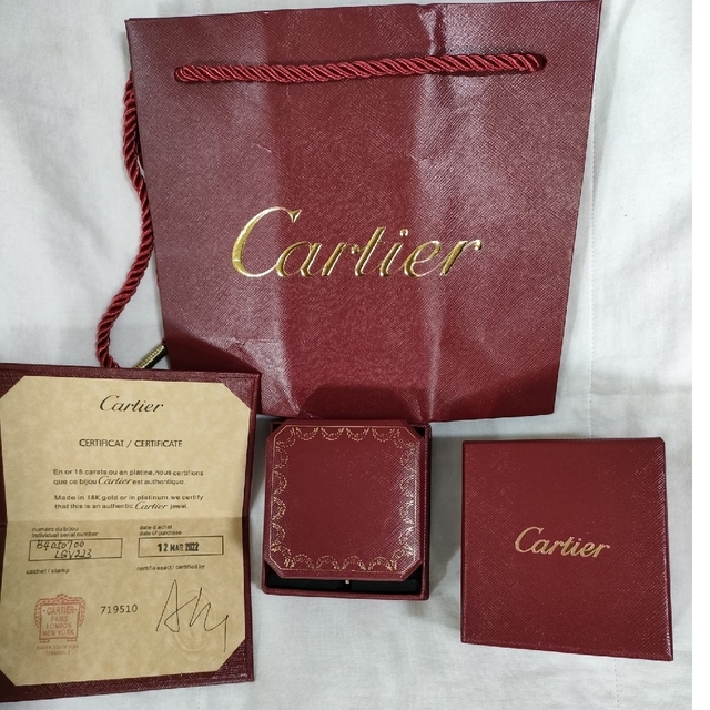 極美品,Cartier ミニラブリング　K18PG　1Pダイヤ　10号