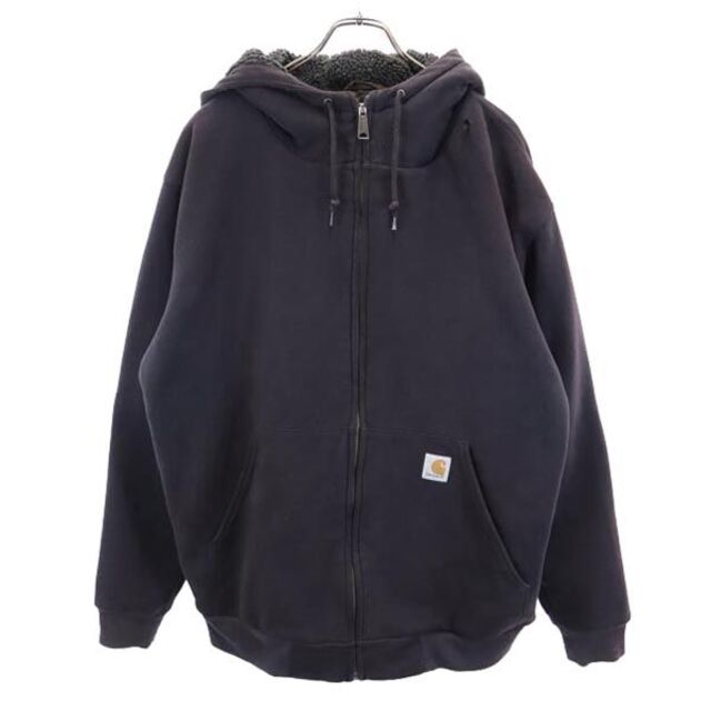 carhartt(カーハート)のカーハート スウェット ジップパーカー L ブラウン系 Carhartt 裏ボア メンズ 【中古】  【230220】 メンズのトップス(パーカー)の商品写真